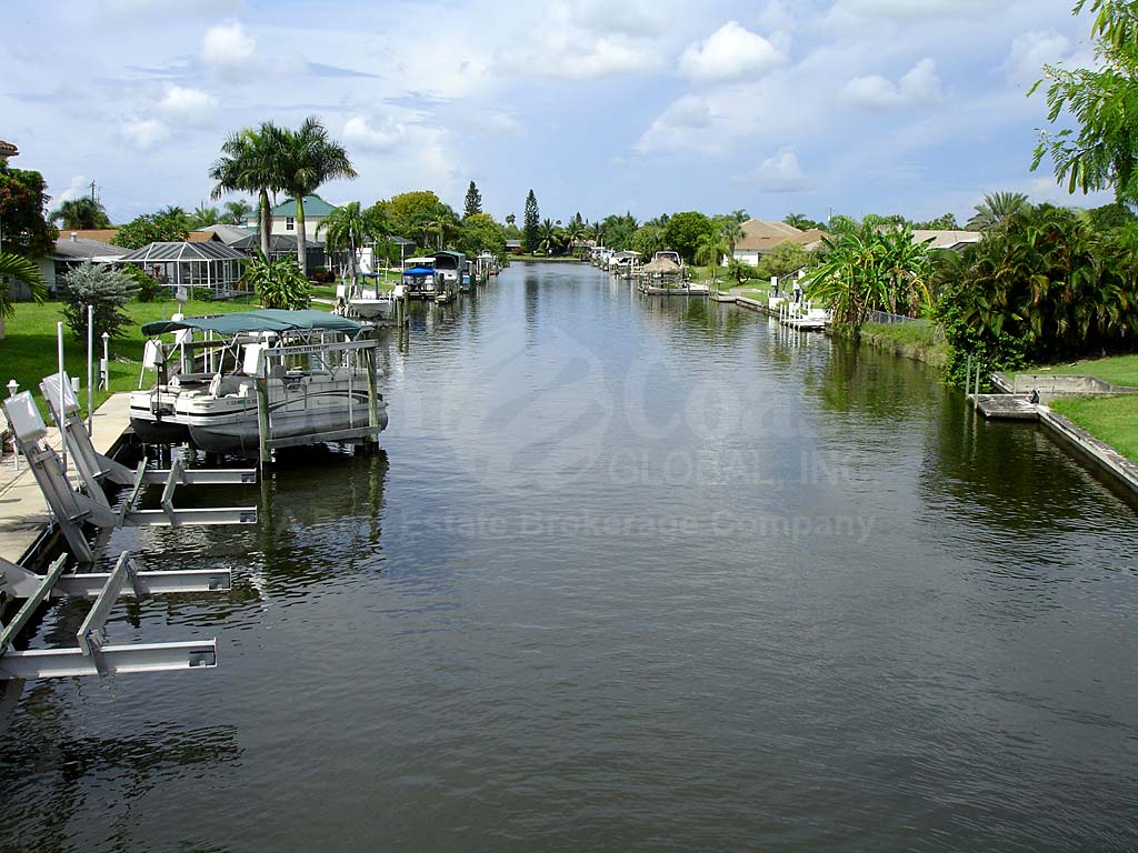 View Down the Canal From Sw Cape Coral Area Single Family Homes New Or No Hoa